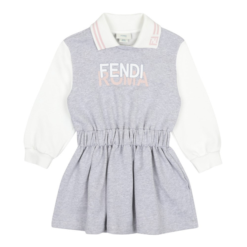 Fendi Baby Girls Beige FF Logo Dress