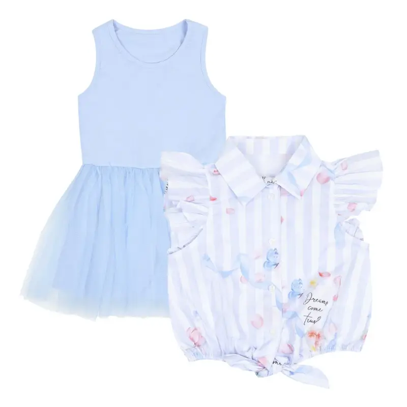 Lapin House Blue 2-in-1 Jersey & Tulle Dress - Les Petits