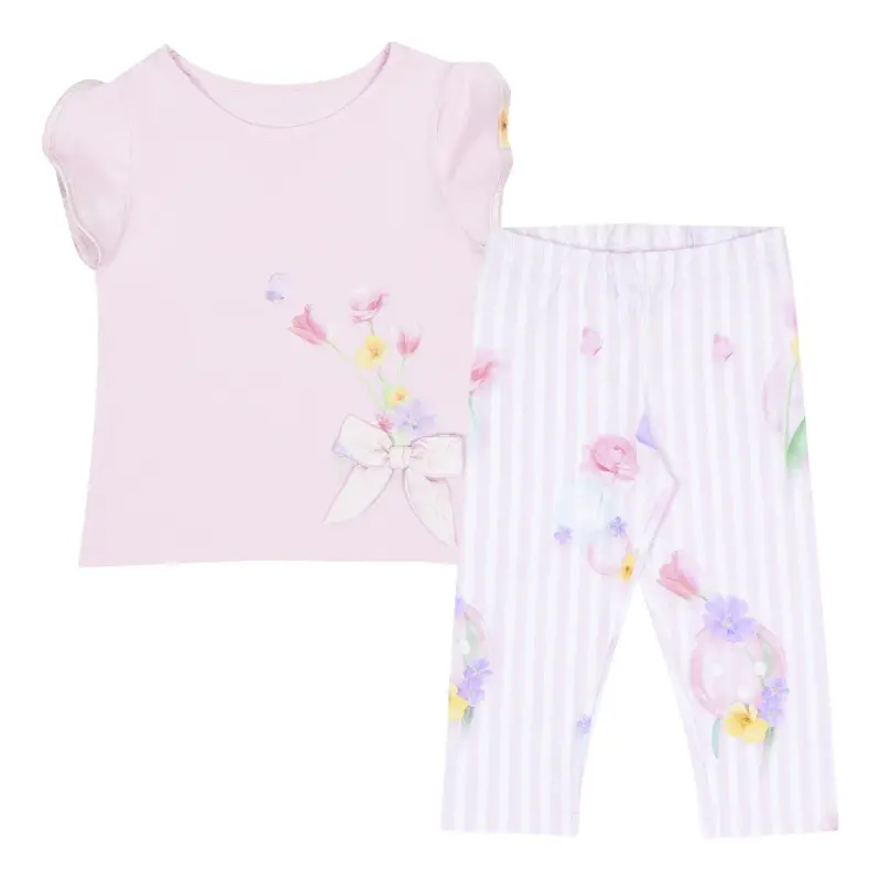 Lapin House Pink Floral Print Trousers Set - Les Petits